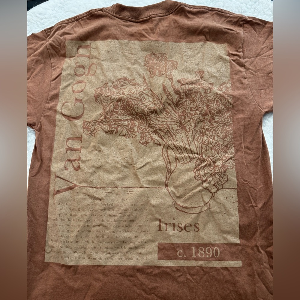 Men’s Brown Van Gogh Graphic T-Shirt - Picture 2 of 4